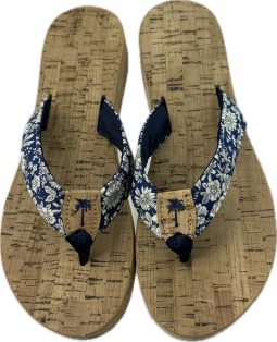 Emily Belle Cork Wedge light navy Palm & Toe Ribbon